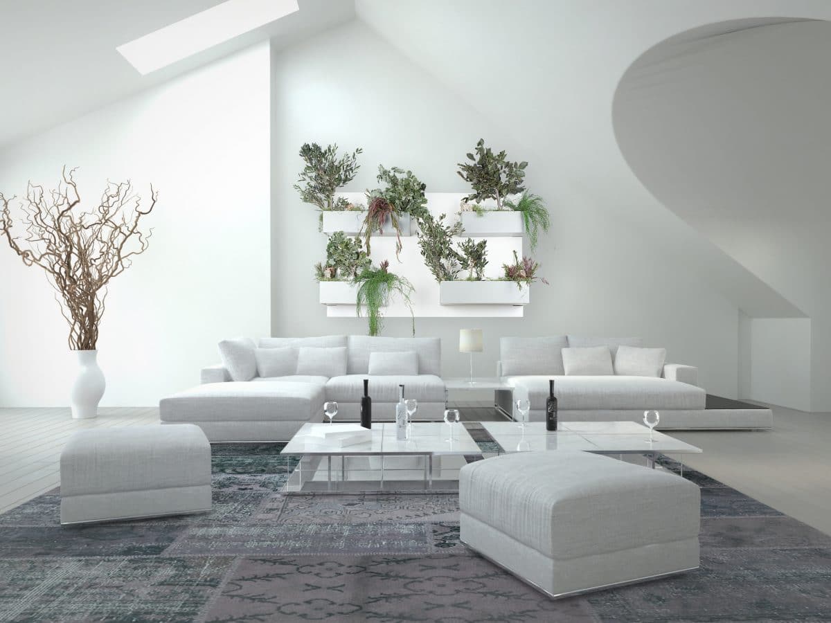 Awesome white colored Living Room | Interior Architecture