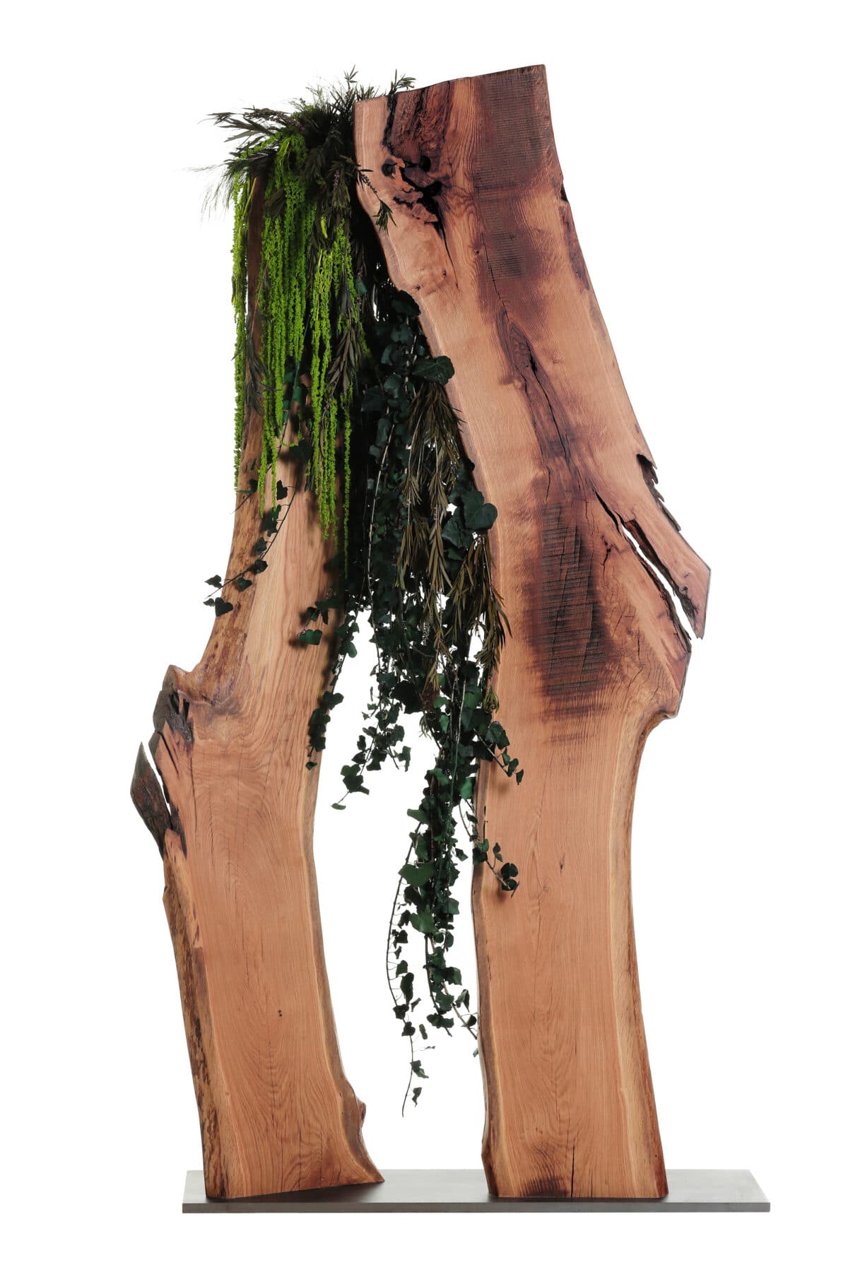 Parete divisoria bifacciale autoportante con piante stabilizzate Breccia